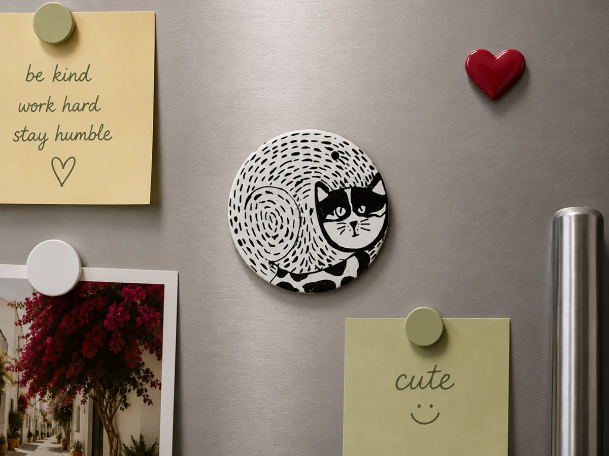 Comma Cat Art Magnet