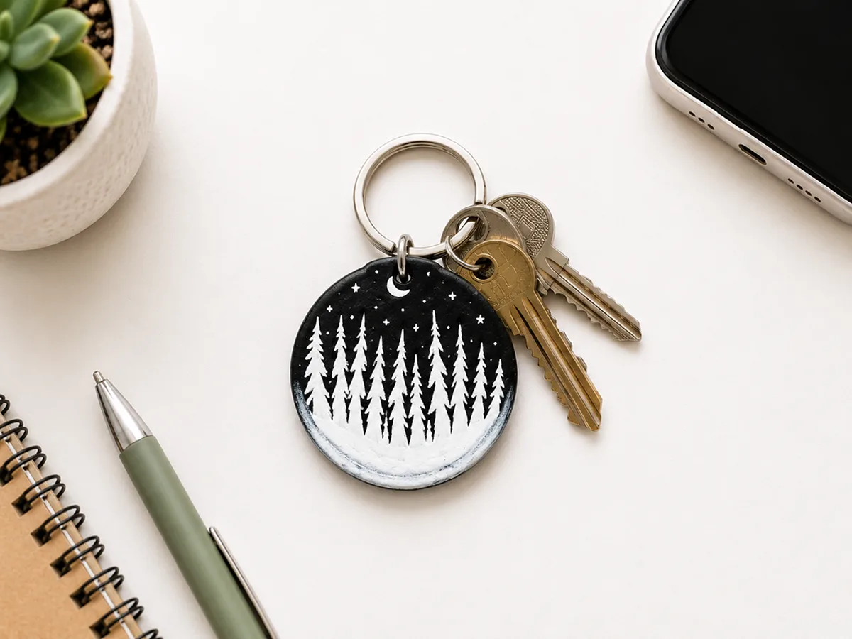 Moonlit Pines Key Ring